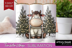 Whimsical Christmas Tumbler Wrap - Cute Animal Tumbler PNG Product Image 1