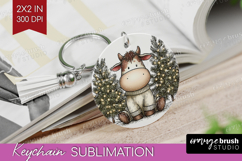 Whimsical Christmas Keychain PNG - Cute Animal Keychain Product Image 1