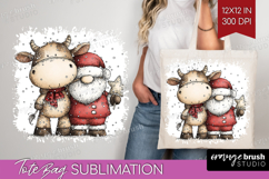 Whimsical Christmas Tote Bag - Cute Animal Tote Bag PNG Product Image 1