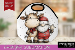 Whimsical Christmas Lunch Bag - Cute Animal Lunch Bug PNG Product Image 1