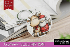 Whimsical Christmas Keychain PNG - Cute Animal Keychain Product Image 1