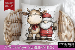 Whimsical Christmas Pillow Sublimation - Cute Animal Pillow Product Image 1