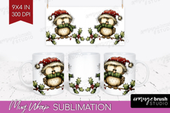 Whimsical Christmas Mug Wrap - Cute Animal Mug PNG Product Image 1