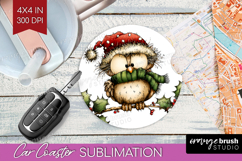 Whimsical Christmas Car Coaster - Cute Animal Coaster PNG Product Image 1
