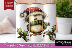 Whimsical Christmas Tumbler Wrap - Cute Animal Tumbler PNG Product Image 1