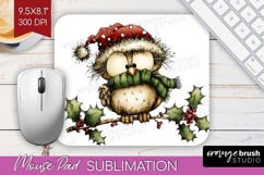 Whimsical Christmas Mouse Pad Sublimation - Cute Animal PNG Product Image 1