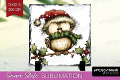 Whimsical Christmas Slate PNG - Cute Animal Square Slate Product Image 1