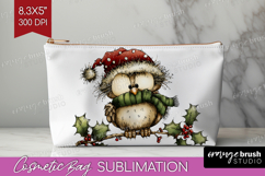 Whimsical Christmas Cosmetic Bag - Cute Animal Makeup Bag Product Image 1