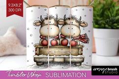 Whimsical Christmas Tumbler Wrap - Cute Animal Tumbler PNG Product Image 1