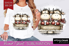 Whimsical Christmas Round Tshirt Background - Cute Animal Product Image 1