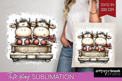 Whimsical Christmas Tote Bag - Cute Animal Tote Bag PNG Product Image 1