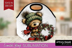 Whimsical Christmas Lunch Bag - Cute Animal Lunch Bug PNG Product Image 1