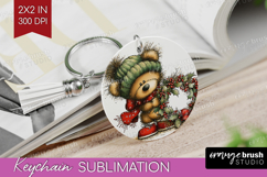 Whimsical Christmas Keychain PNG - Cute Animal Keychain Product Image 1