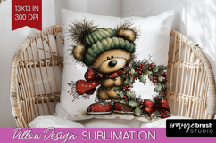 Whimsical Christmas Pillow Sublimation - Cute Animal Pillow Product Image 1