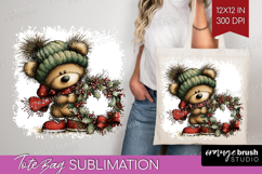 Whimsical Christmas Tote Bag - Cute Animal Tote Bag PNG Product Image 1