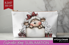 Whimsical Christmas Cosmetic Bag - Cute Animal Makeup Bag Product Image 1