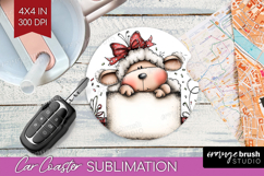 Whimsical Christmas Car Coaster - Cute Animal Coaster PNG Product Image 1