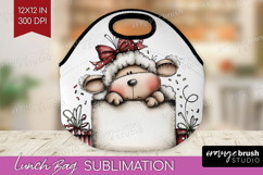 Whimsical Christmas Lunch Bag - Cute Animal Lunch Bug PNG Product Image 1