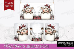 Whimsical Christmas Mug Wrap - Cute Animal Mug PNG Product Image 1
