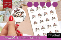 Whimsical Christmas Round Sticker - Cute Animal Printable Product Image 1