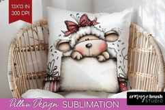 Whimsical Christmas Pillow Sublimation - Cute Animal Pillow Product Image 1