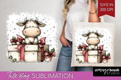 Whimsical Christmas Tote Bag - Cute Animal Tote Bag PNG Product Image 1