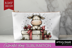 Whimsical Christmas Cosmetic Bag - Cute Animal Makeup Bag Product Image 1