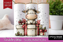 Whimsical Christmas Tumbler Wrap - Cute Animal Tumbler PNG Product Image 1