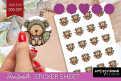 Whimsical Christmas Round Sticker - Cute Animal Printable Product Image 1