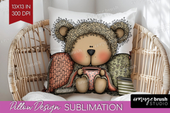Whimsical Christmas Pillow Sublimation - Cute Animal Pillow Product Image 1
