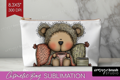 Whimsical Christmas Cosmetic Bag - Cute Animal Makeup Bag Product Image 1