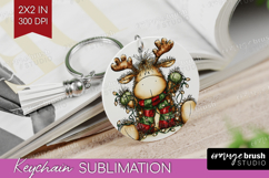 Whimsical Christmas Keychain PNG - Cute Animal Keychain Product Image 1