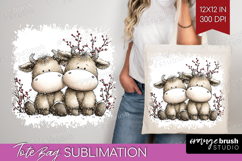 Whimsical Christmas Tote Bag - Cute Animal Tote Bag PNG Product Image 1