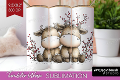 Whimsical Christmas Tumbler Wrap - Cute Animal Tumbler PNG Product Image 1
