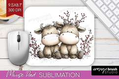 Whimsical Christmas Mouse Pad Sublimation - Cute Animal PNG Product Image 1