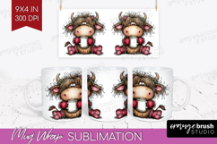 Whimsical Christmas Mug Wrap - Cute Animal Mug PNG Product Image 1