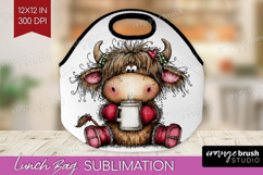 Whimsical Christmas Lunch Bag - Cute Animal Lunch Bug PNG Product Image 1