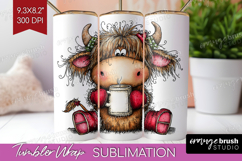 Whimsical Christmas Tumbler Wrap - Cute Animal Tumbler PNG Product Image 1