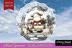 Whimsical Christmas Wind Spinner Sublimation PNG - Cute Product Image 1
