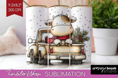 Whimsical Christmas Tumbler Wrap - Cute Animal Tumbler PNG Product Image 1