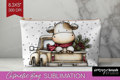 Whimsical Christmas Cosmetic Bag - Cute Animal Makeup Bag Product Image 1