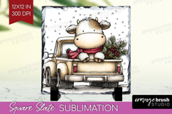 Whimsical Christmas Slate PNG - Cute Animal Square Slate Product Image 1