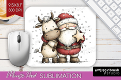Whimsical Christmas Mouse Pad Sublimation - Cute Animal PNG Product Image 1