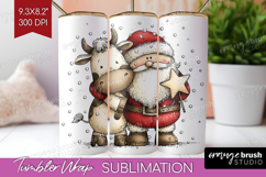 Whimsical Christmas Tumbler Wrap - Cute Animal Tumbler PNG Product Image 1