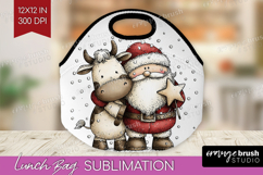 Whimsical Christmas Lunch Bag - Cute Animal Lunch Bug PNG Product Image 1