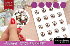 Whimsical Christmas Round Sticker - Cute Animal Printable Product Image 1