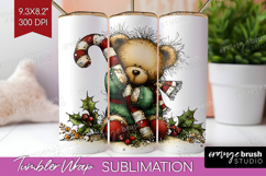 Whimsical Christmas Tumbler Wrap - Cute Animal Tumbler PNG Product Image 1
