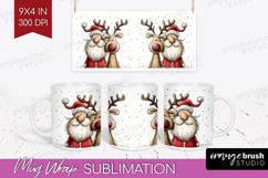 Whimsical Christmas Mug Wrap - Cute Animal Mug PNG Product Image 1