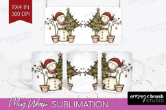 Whimsical Christmas Mug Wrap - Cute Animal Mug PNG Product Image 1