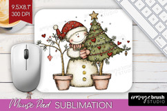 Whimsical Christmas Mouse Pad Sublimation - Cute Animal PNG Product Image 1